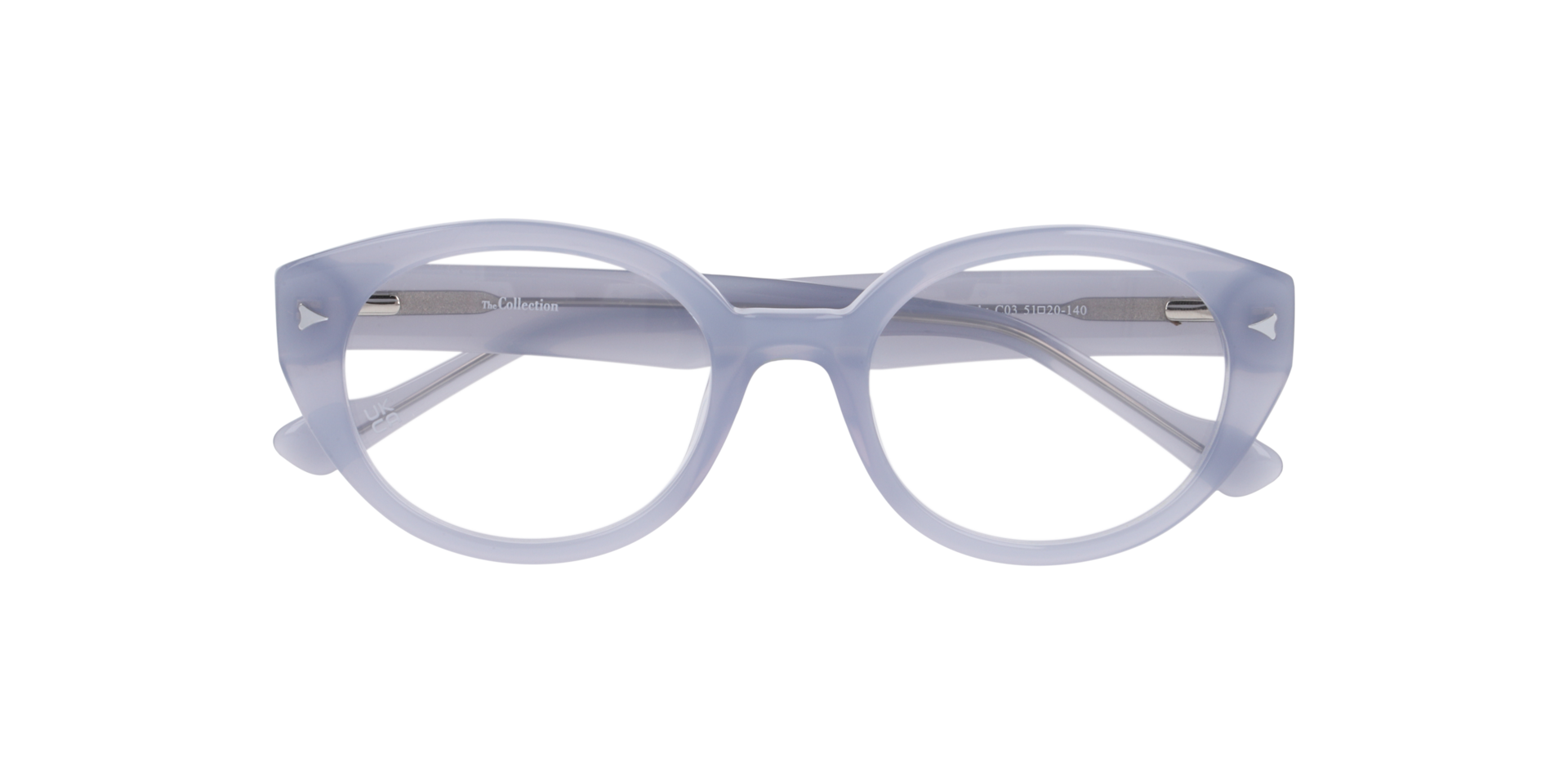 Melody Milky Light Blue AcetateEyeglass Frames for Glasses Direct, Closed View