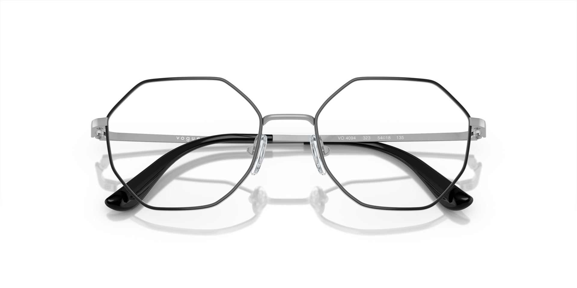 VO4094 Top Black & Matte Silver MetalSunglass Frames for Glasses Direct, Closed View