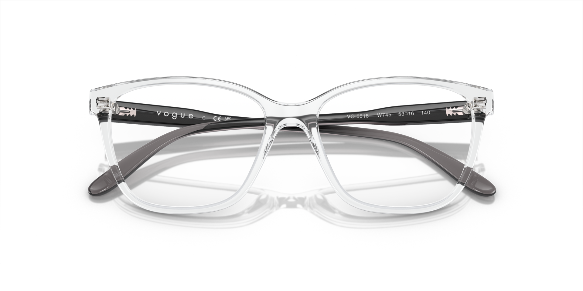 VO5518 Transparent PlasticEyeglass Frames for Glasses Direct, Closed View
