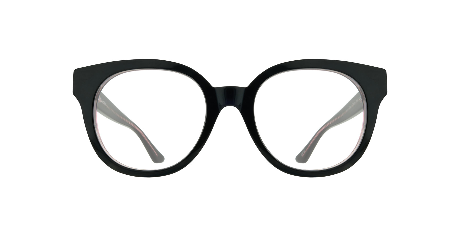 Jessie Black & Crystal Pink AcetateEyeglass Frames for Glasses Direct, Front View