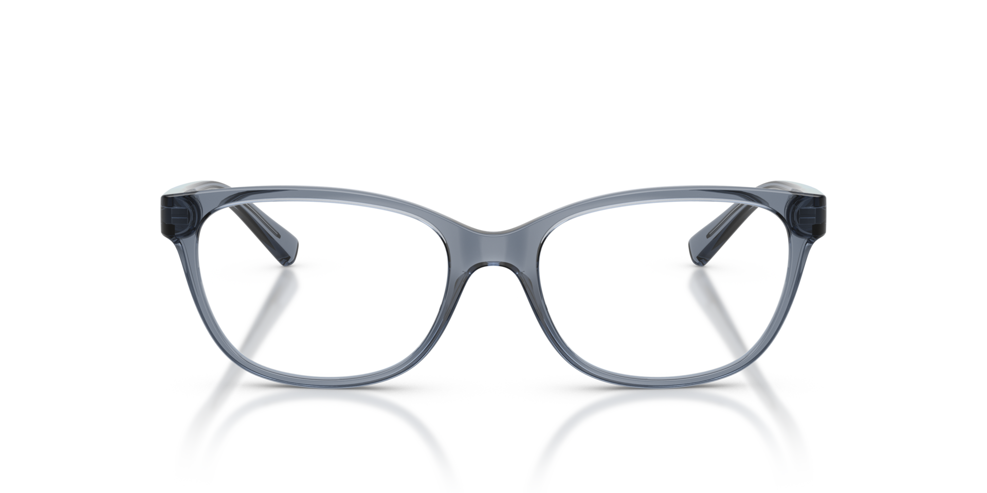 AX3037 Shiny Transparent Blue PlasticEyeglass Frames for Glasses Direct, Front View