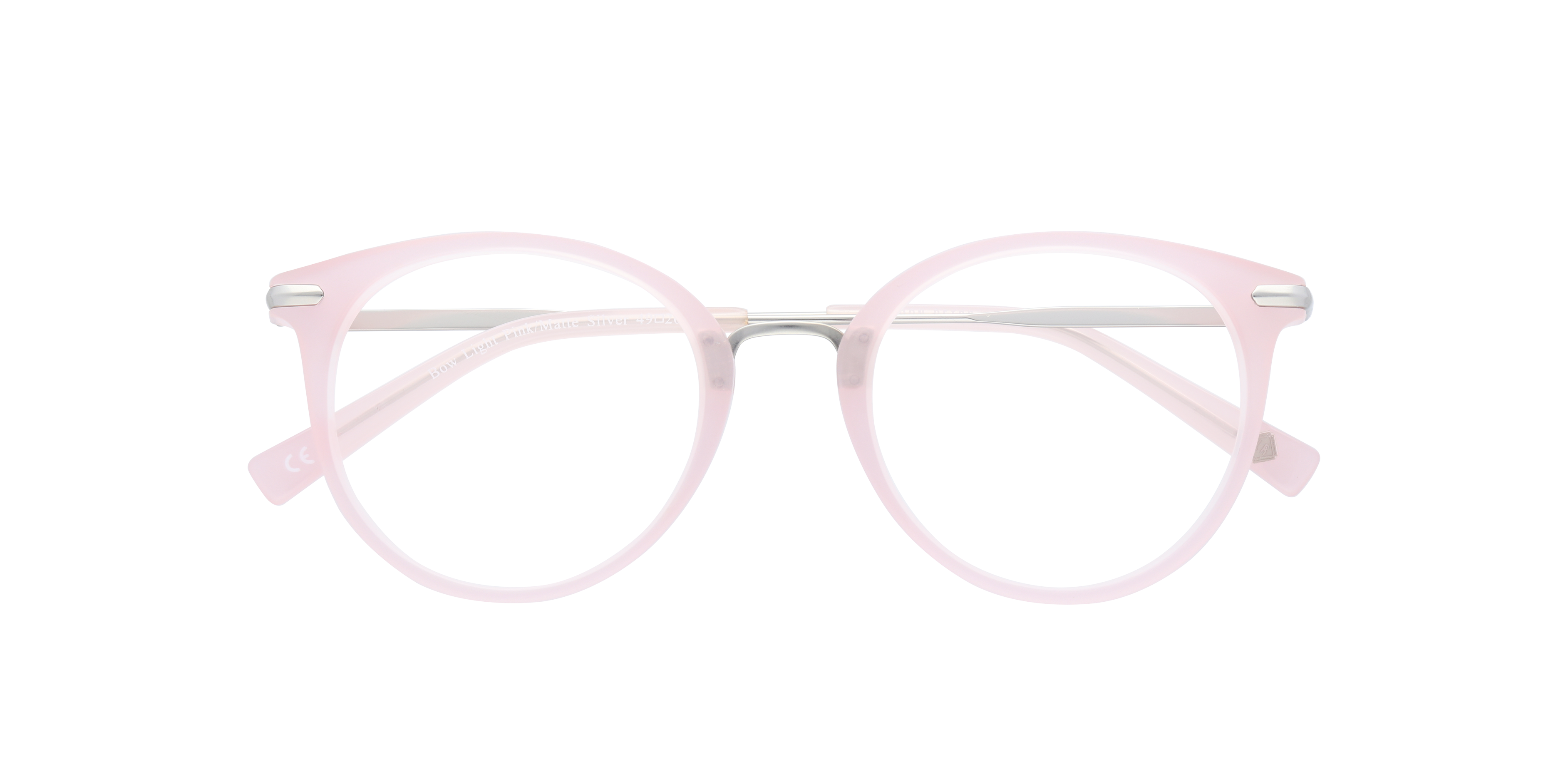 Bow Light Pink & Matte Silver AcetateEyeglass Frames for Glasses Direct, Closed View