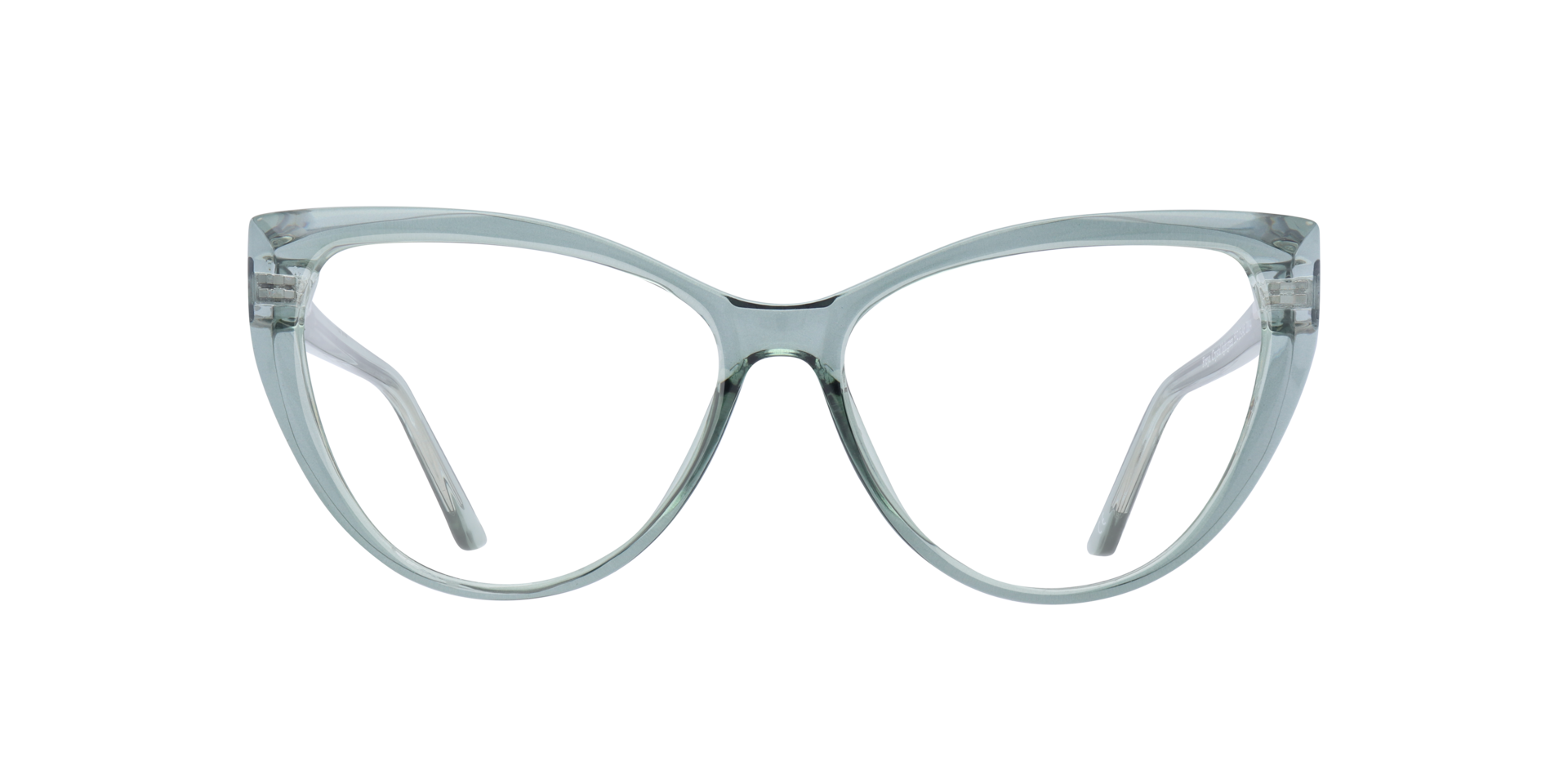 Freya Crystal & Light Green PlasticEyeglass Frames for Glasses Direct, Front View