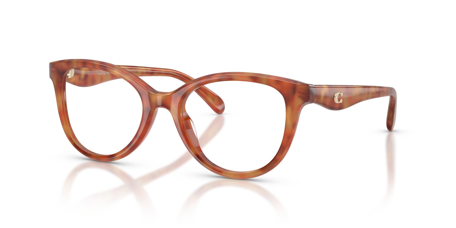 HC6284U Caramel Tortoise AcetateEyeglass Frames for Glasses Direct, Angle View