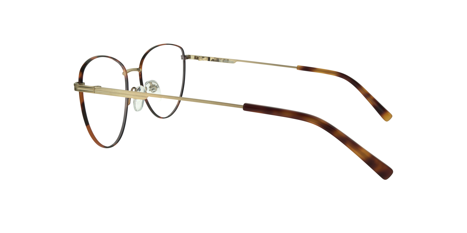 Janey Shiny Gold & Havana MetalEyeglass Frames for Glasses Direct, Side View
