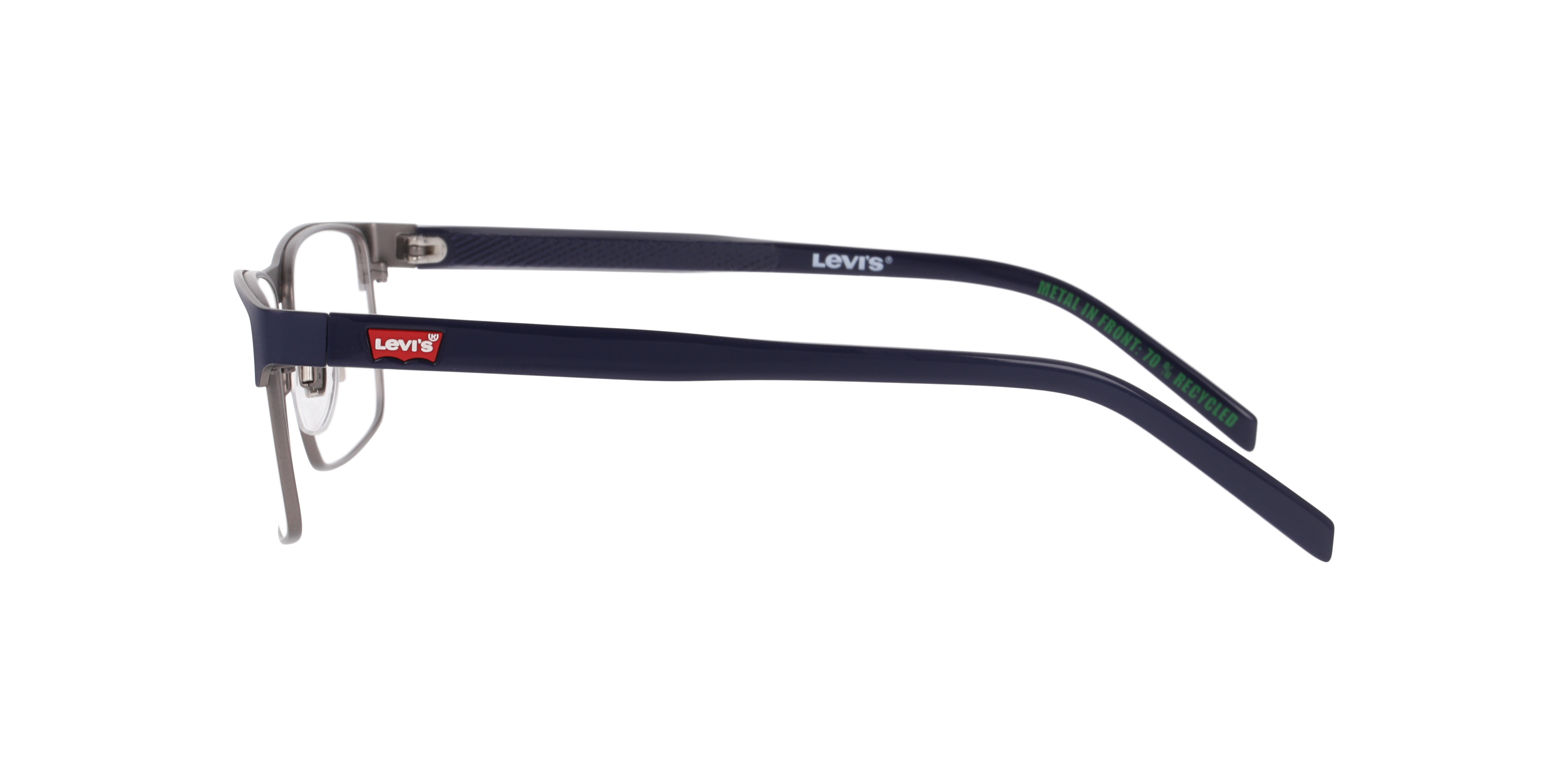 LV 5092 Blue MetalEyeglass Frames for Glasses Direct, Side View