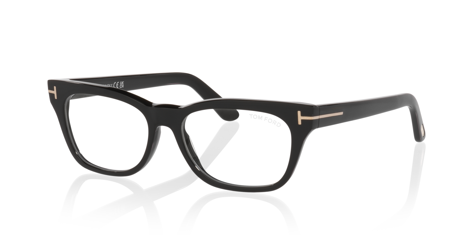 FT6131-B Black Shiny AcetateEyeglass Frames for Glasses Direct, Angle View