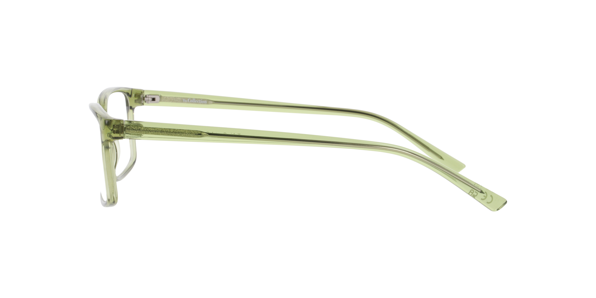Kabir Transparent Green PlasticEyeglass Frames for Glasses Direct, Side View