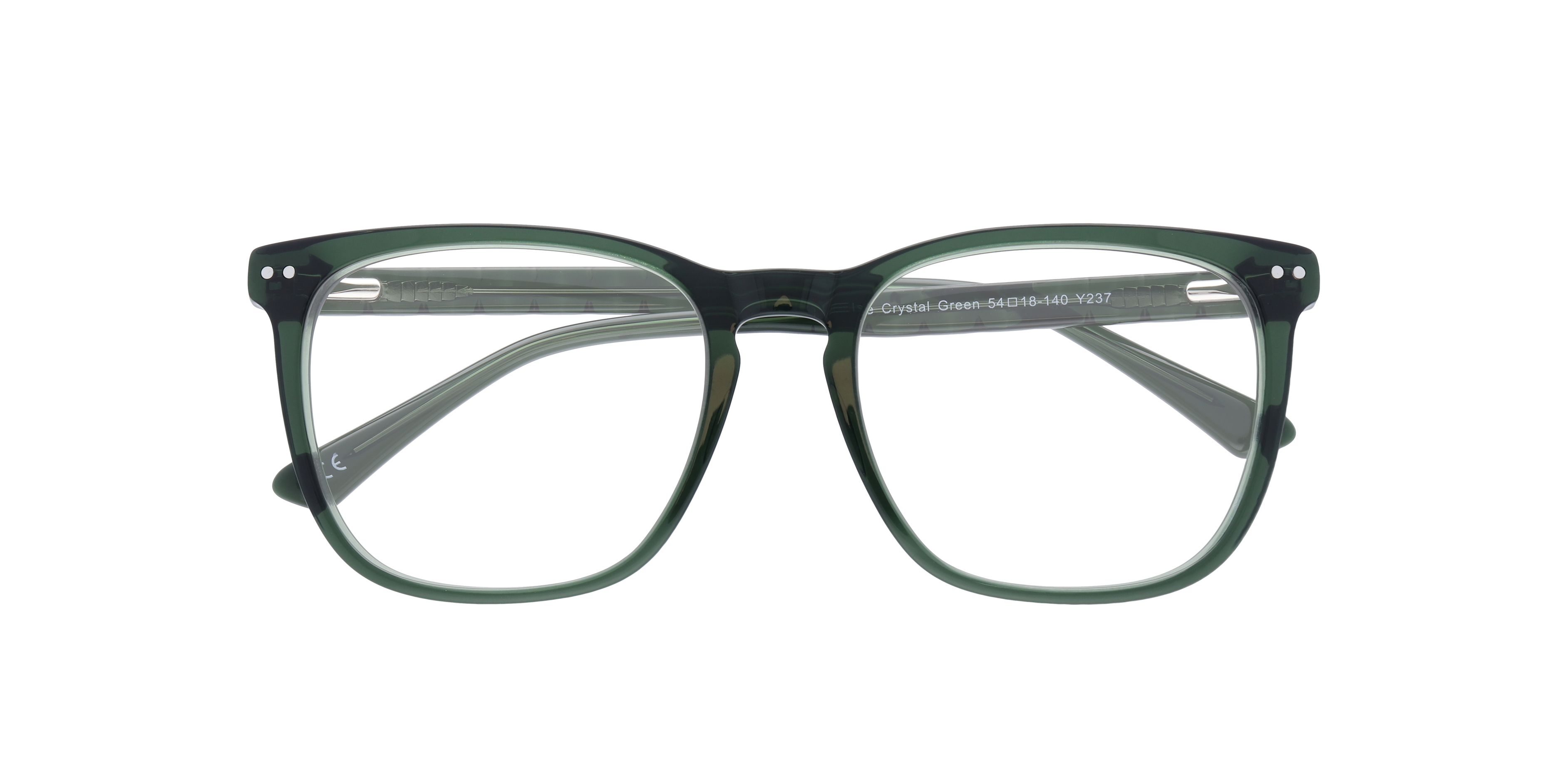 Elsie Crystal Green AcetateEyeglass Frames for Glasses Direct, Closed View