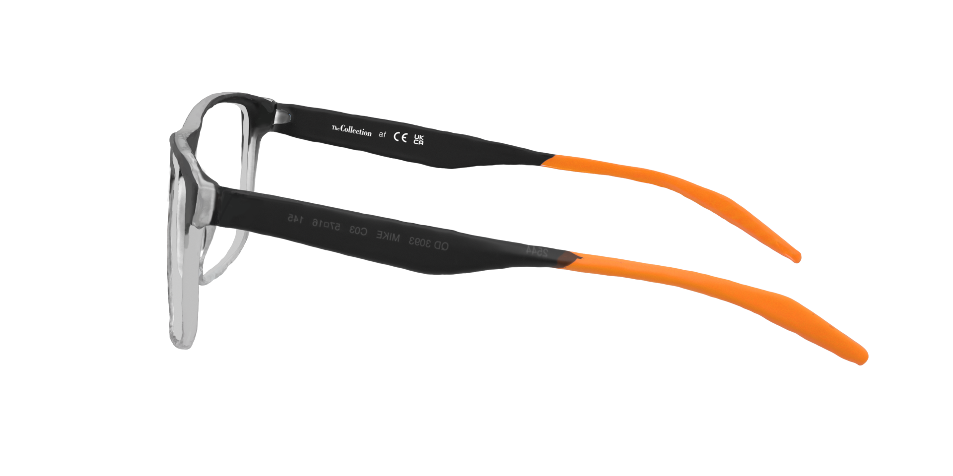 Mike Matte Gradient Grey PlasticEyeglass Frames for Glasses Direct, Side View