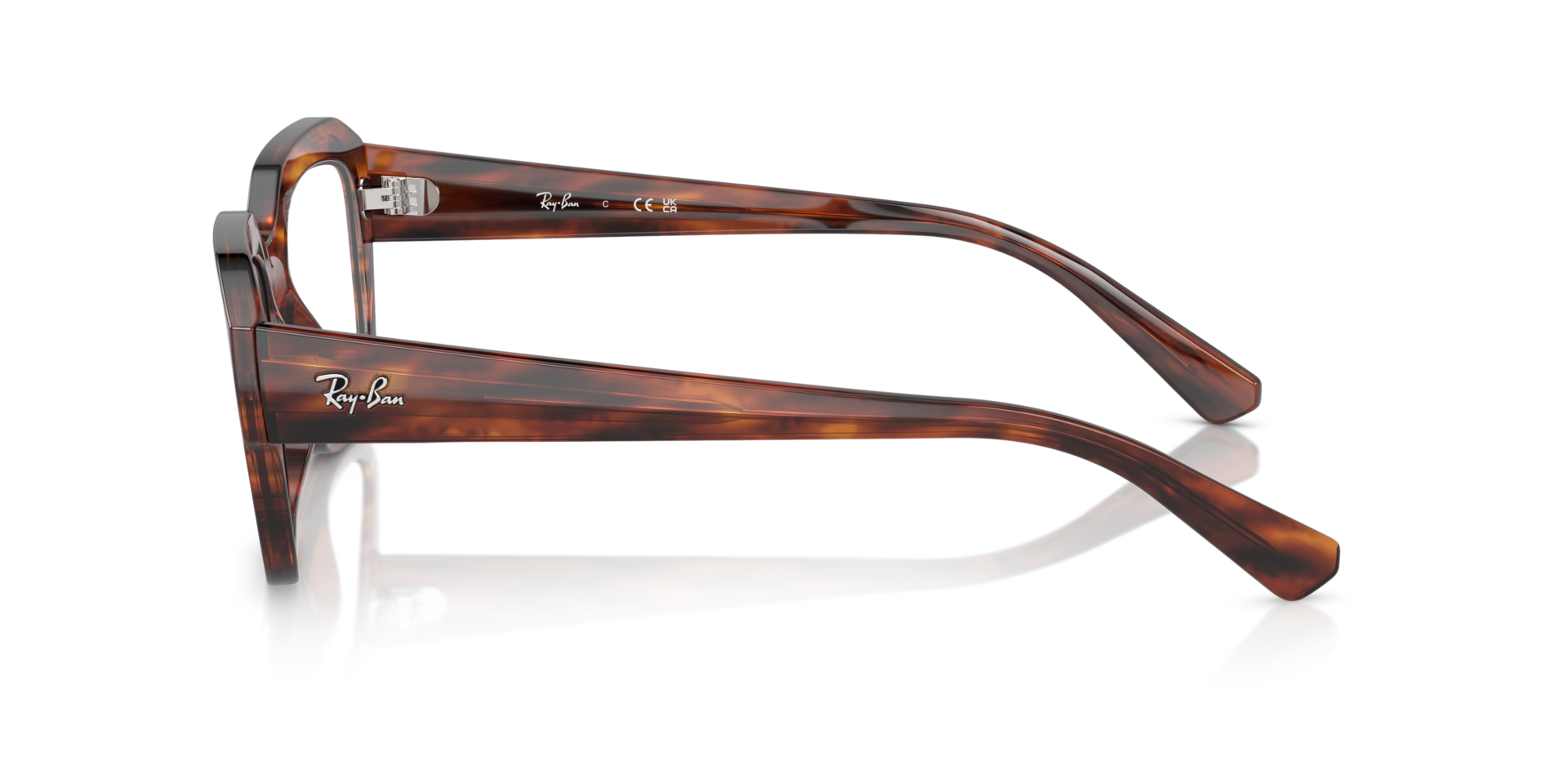 RB7225 Striped Havana PlasticEyeglass Frames for Glasses Direct, Side View