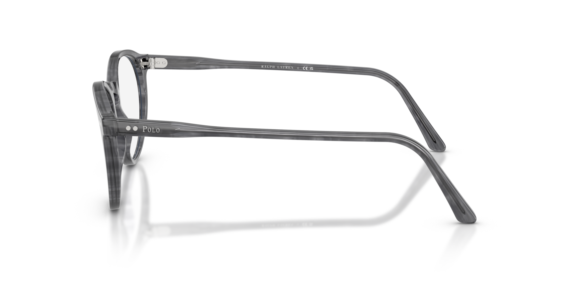 PH2083 Shiny Striped Grey AcetateEyeglass Frames for Glasses Direct, Side View