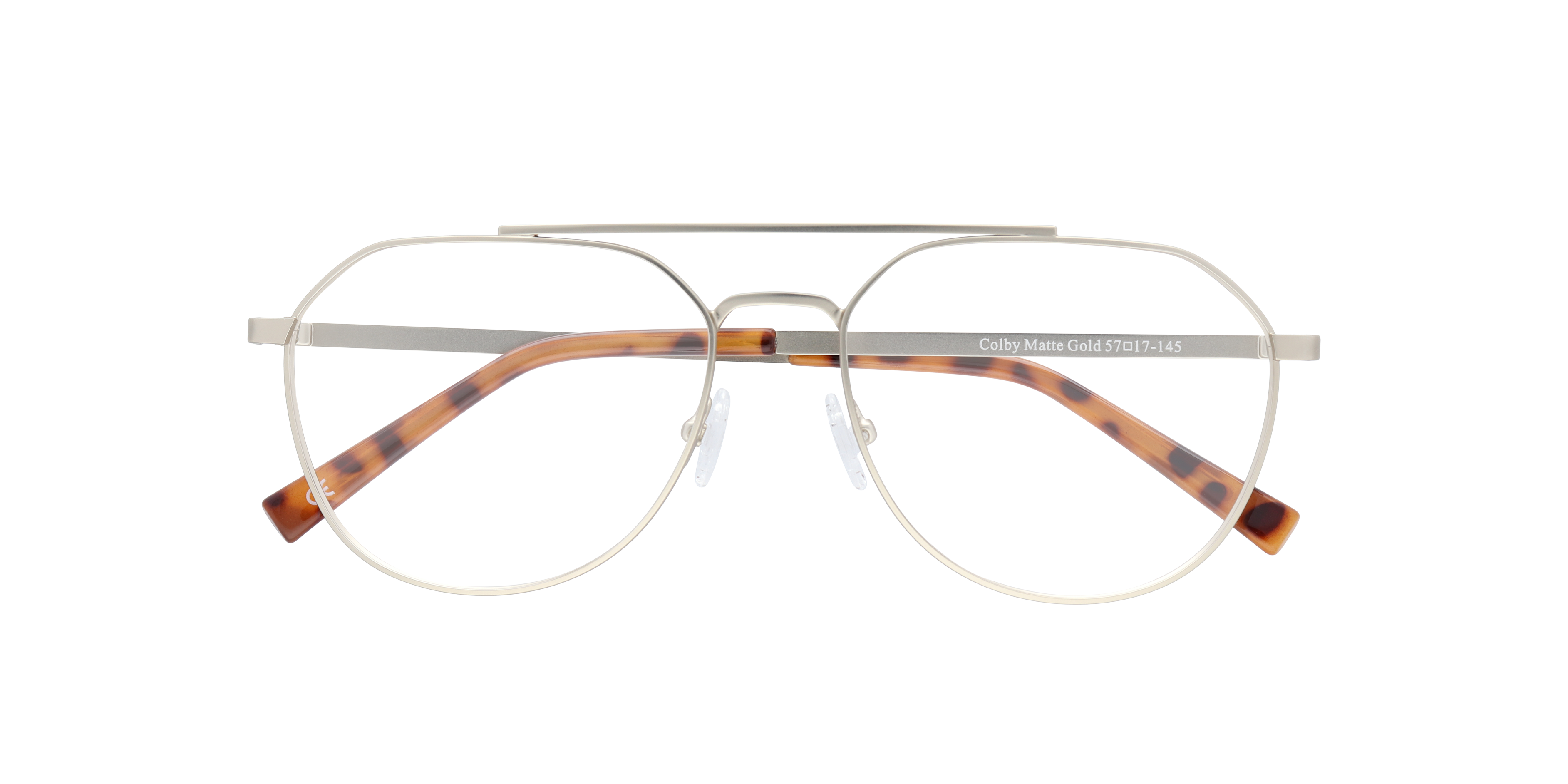 Colby Matte Gold MetalEyeglass Frames for Glasses Direct, Closed View