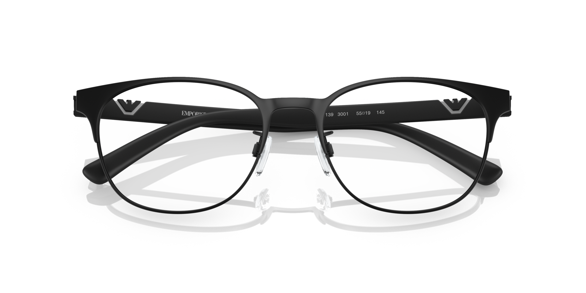 EA1139 Matte Black MetalEyeglass Frames for Glasses Direct, Closed View