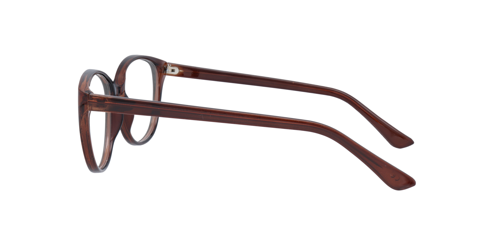 Dawn Brown PlasticEyeglass Frames for Glasses Direct, Side View
