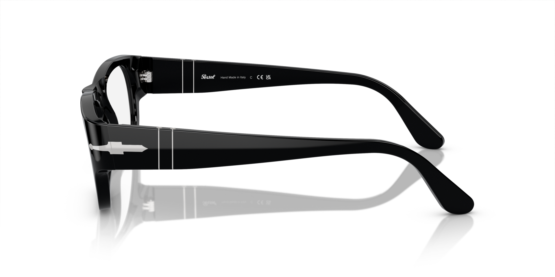 PO3324V Black AcetateEyeglass Frames for Glasses Direct, Side View