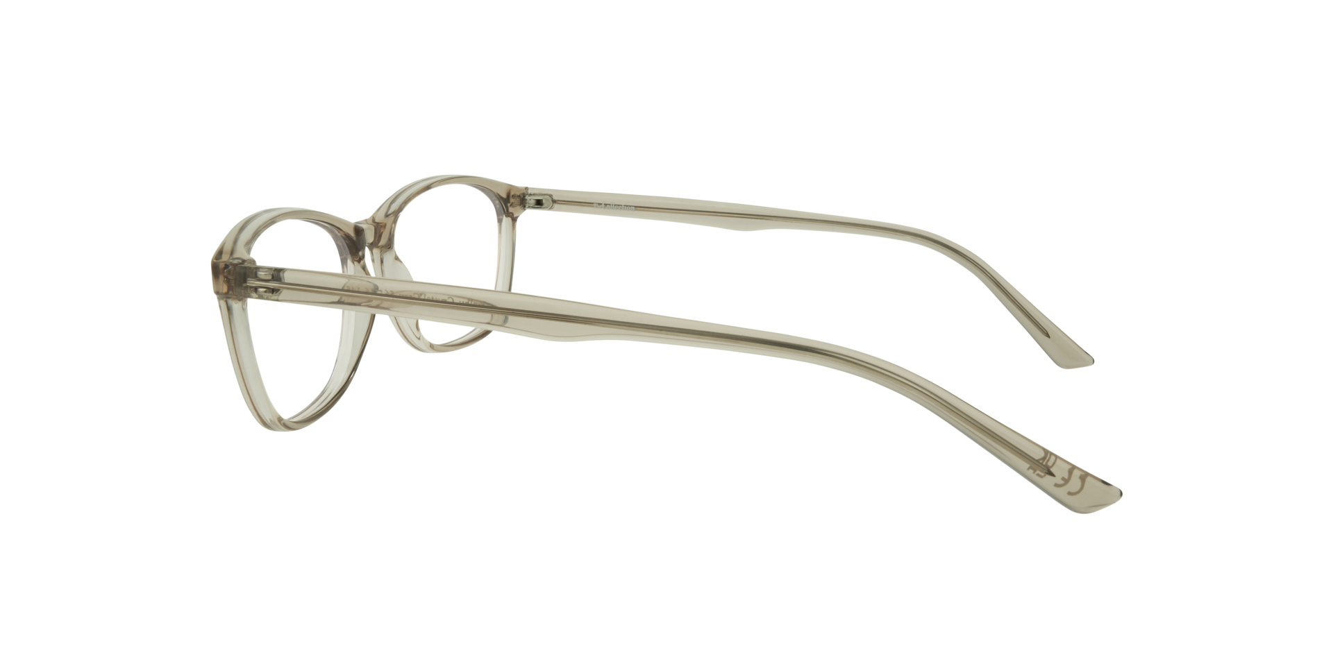 Kelby Crystal Grey PlasticEyeglass Frames for Glasses Direct, Side View