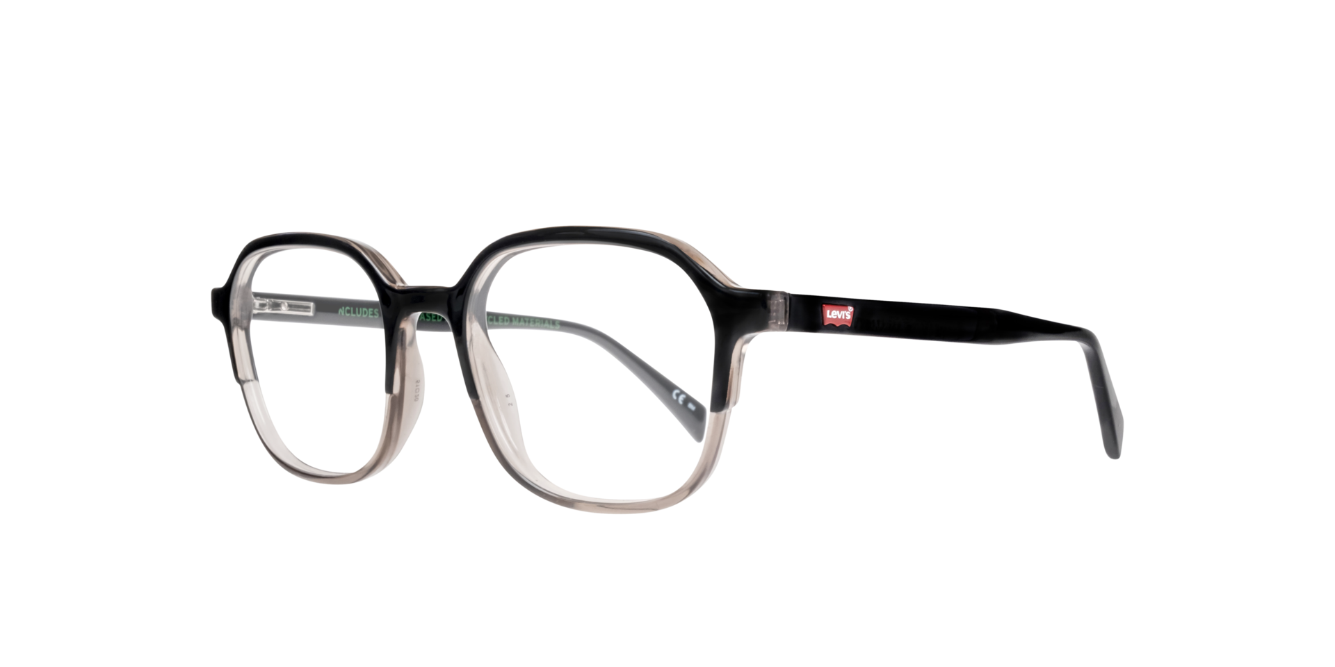 LV 5043 Black Grey PlasticEyeglass Frames for Glasses Direct, Angle View