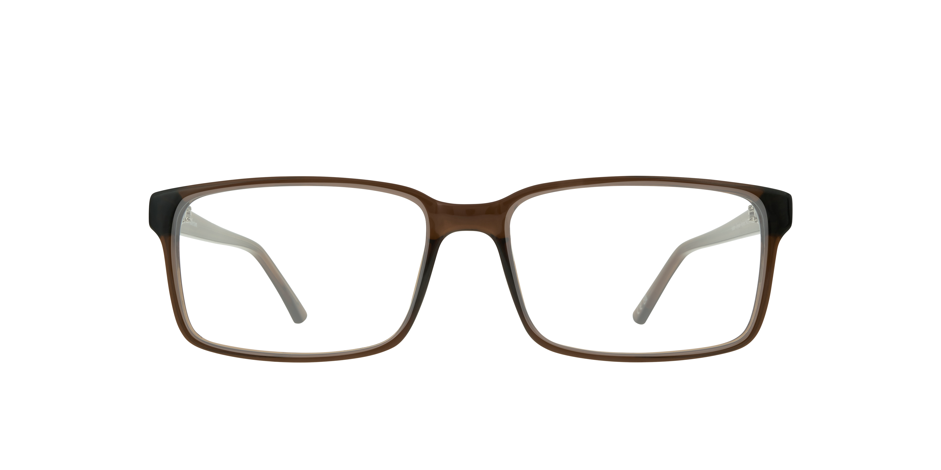Kabir Crystal Brown PlasticEyeglass Frames for Glasses Direct, Front View