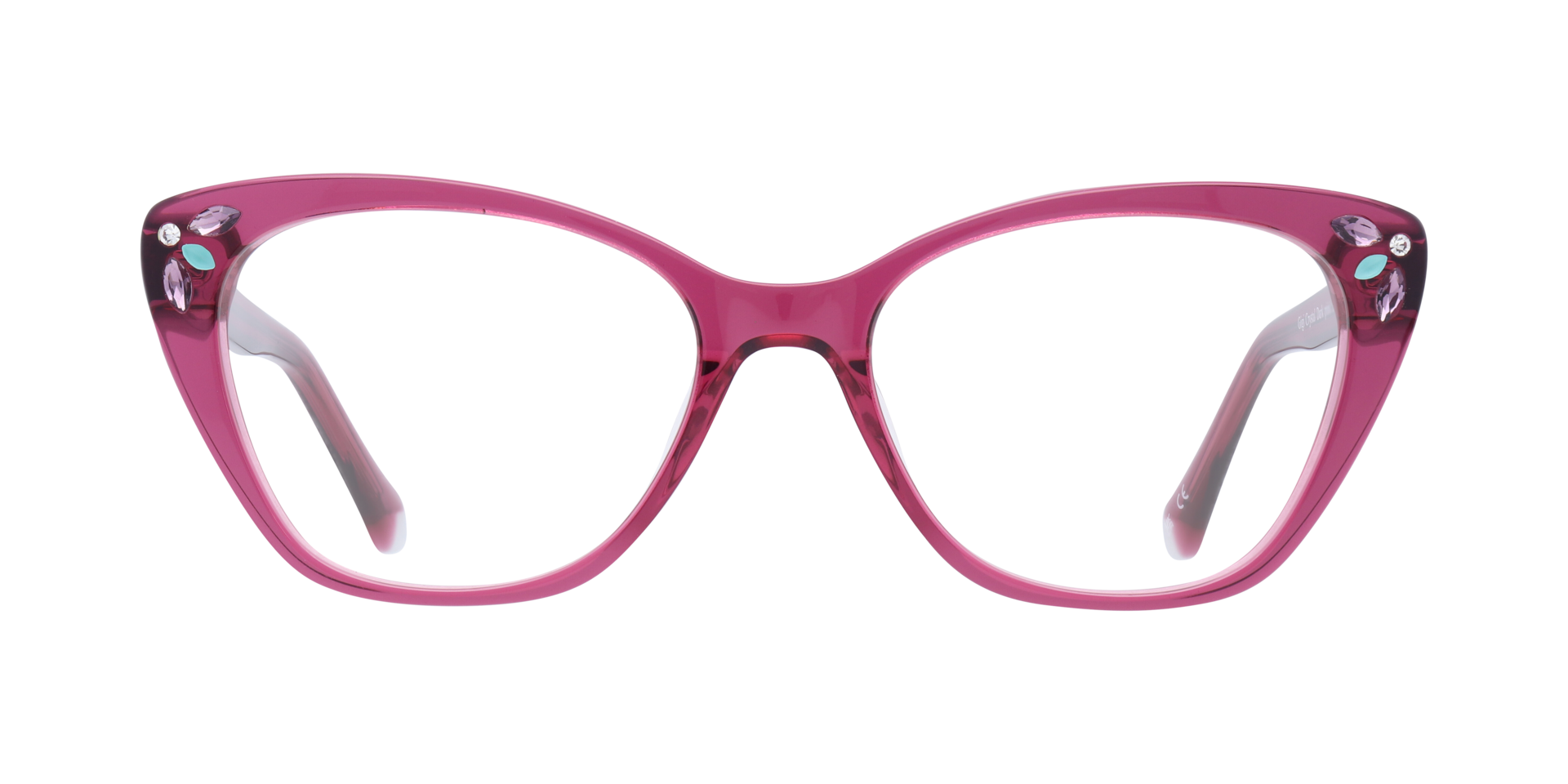 Gigi Crystal Dark Pink AcetateEyeglass Frames for Glasses Direct, Front View