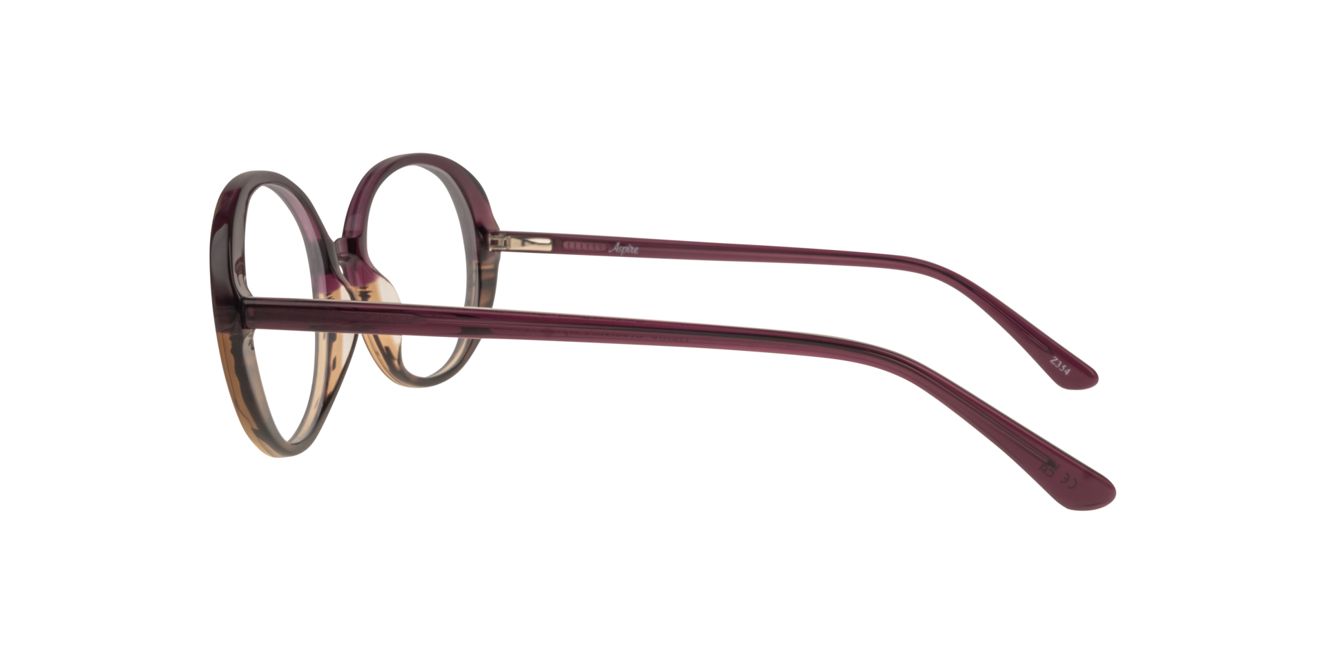 Hattie Gradient Purple & Brown Horn AcetateEyeglass Frames for Glasses Direct, Side View