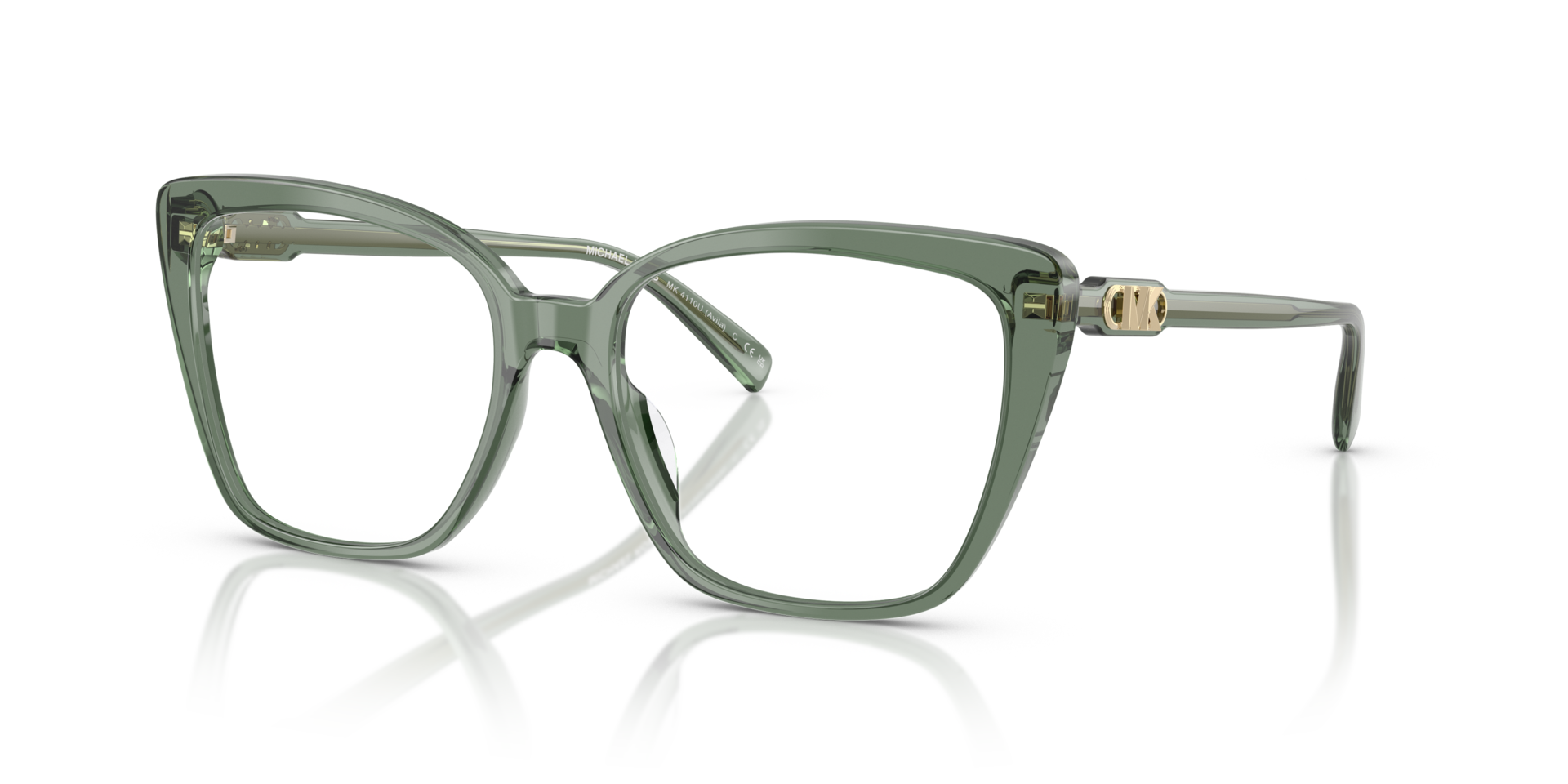 MK4110U Smokey Olive Transparent AcetateEyeglass Frames for Glasses Direct, Angle View