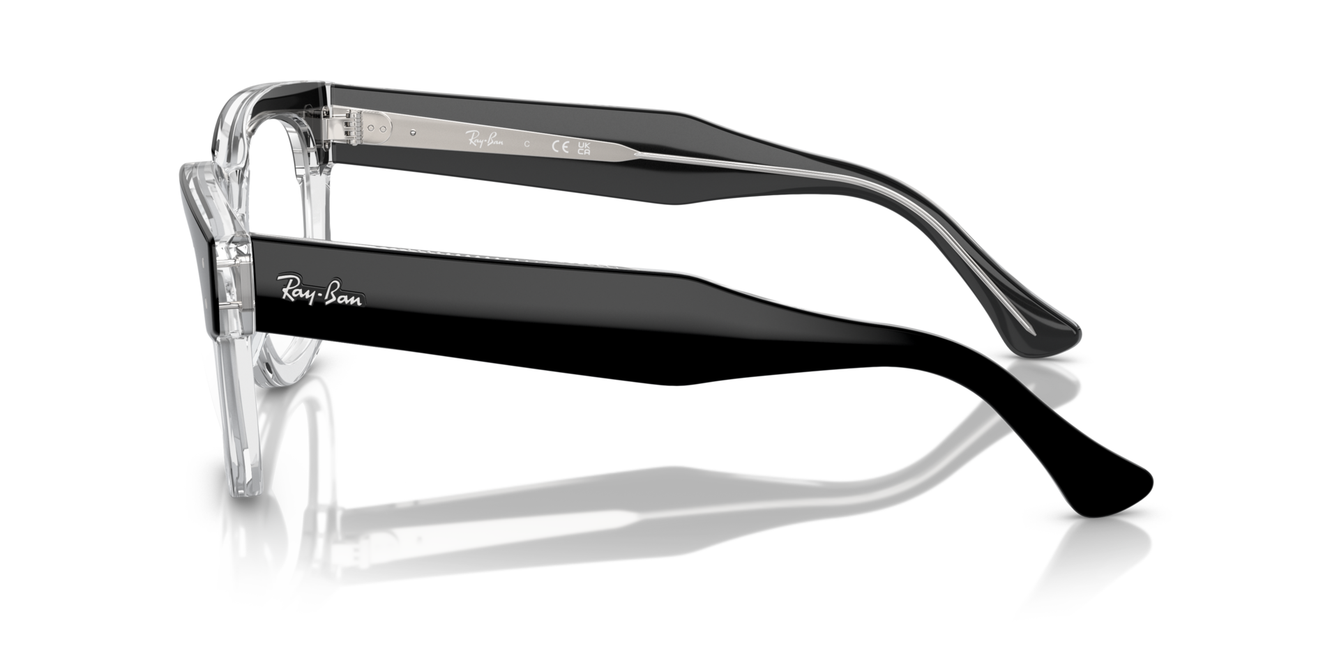 RB0298V Black On Transparent AcetateEyeglass Frames for Glasses Direct, Side View