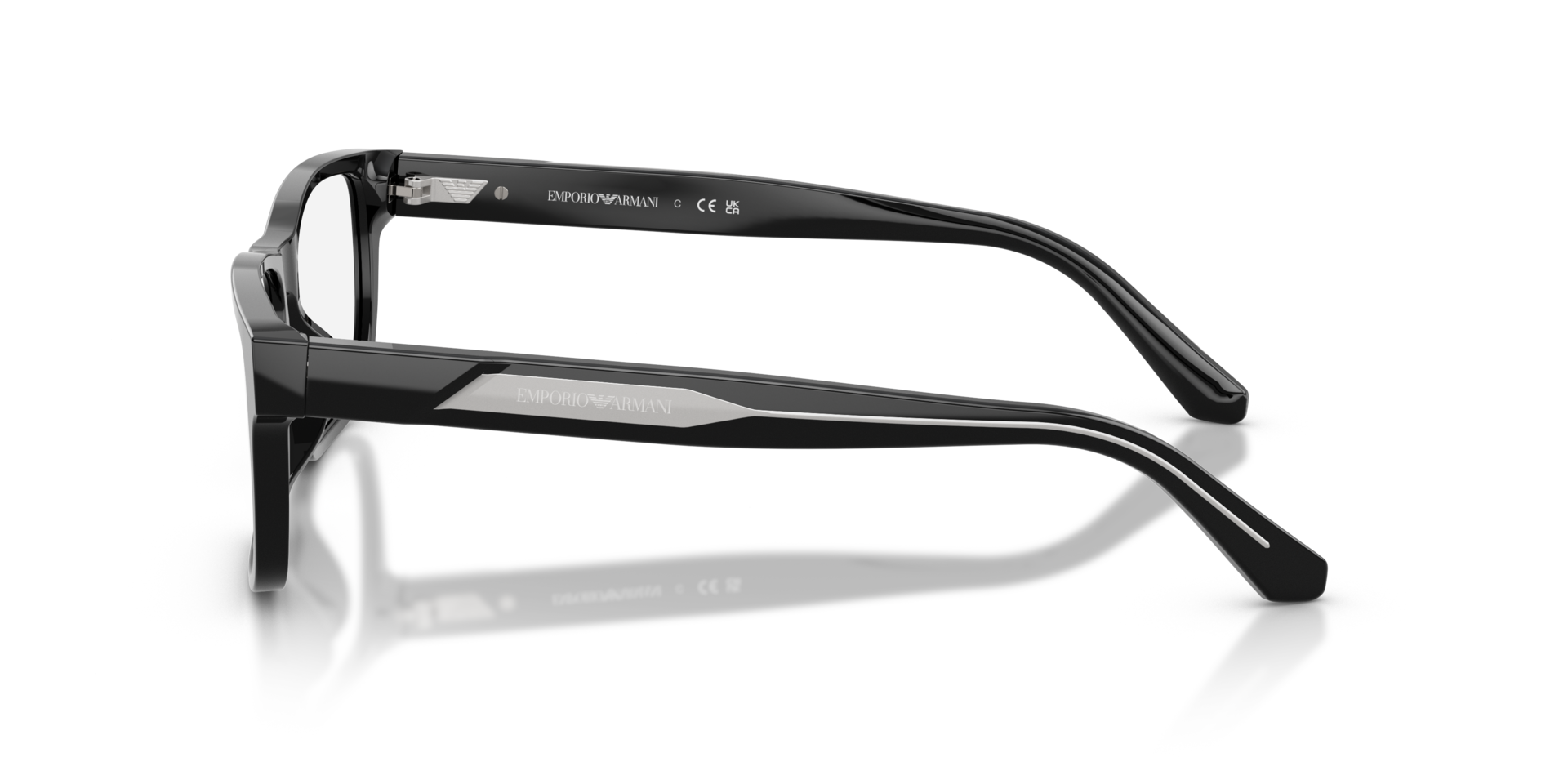 EA3265U Shiny Black AcetateEyeglass Frames for Glasses Direct, Side View