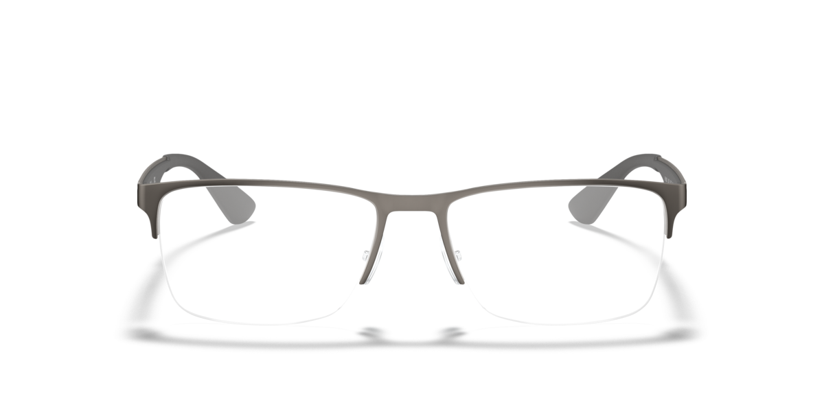 Ray-Ban Unisex Gunmetal Rectangle Metal Eyeglasses Online - Semi Rim - Rb6335