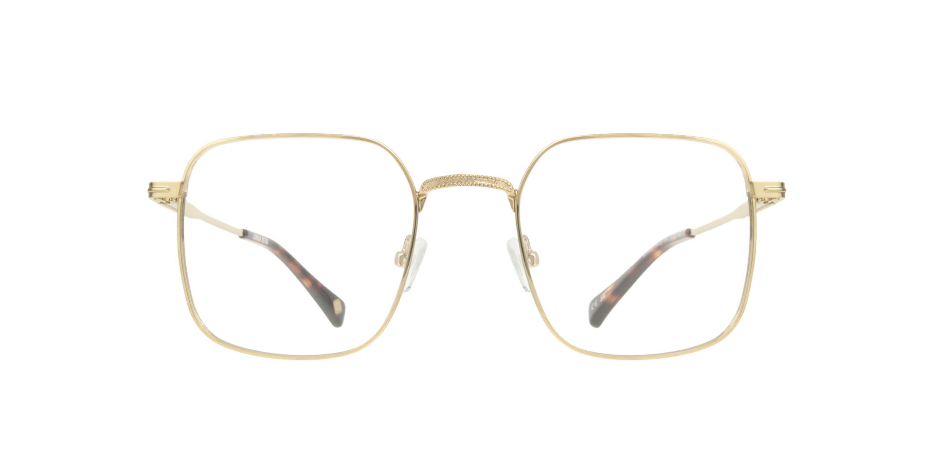 Kensal Shiny Gold MetalEyeglass Frames for Glasses Direct, Front View