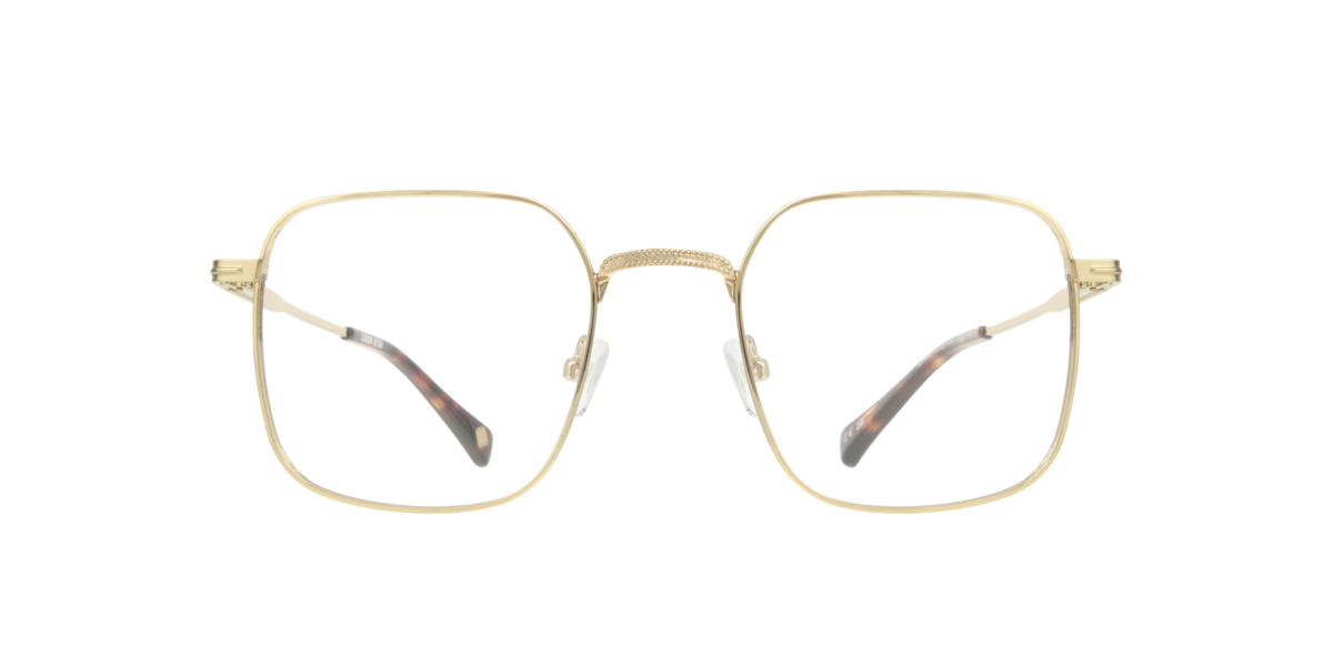 Shiny Gold square Metal eyeglasses Online - Full Rim - Kensal