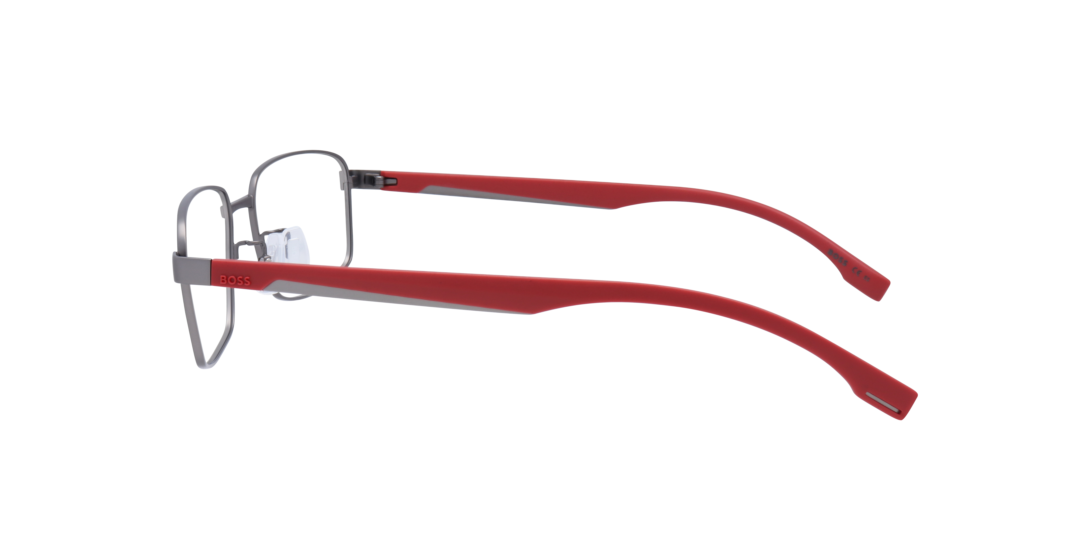 BOSS 1470/F Red Silver MetalEyeglass Frames for Glasses Direct, Side View