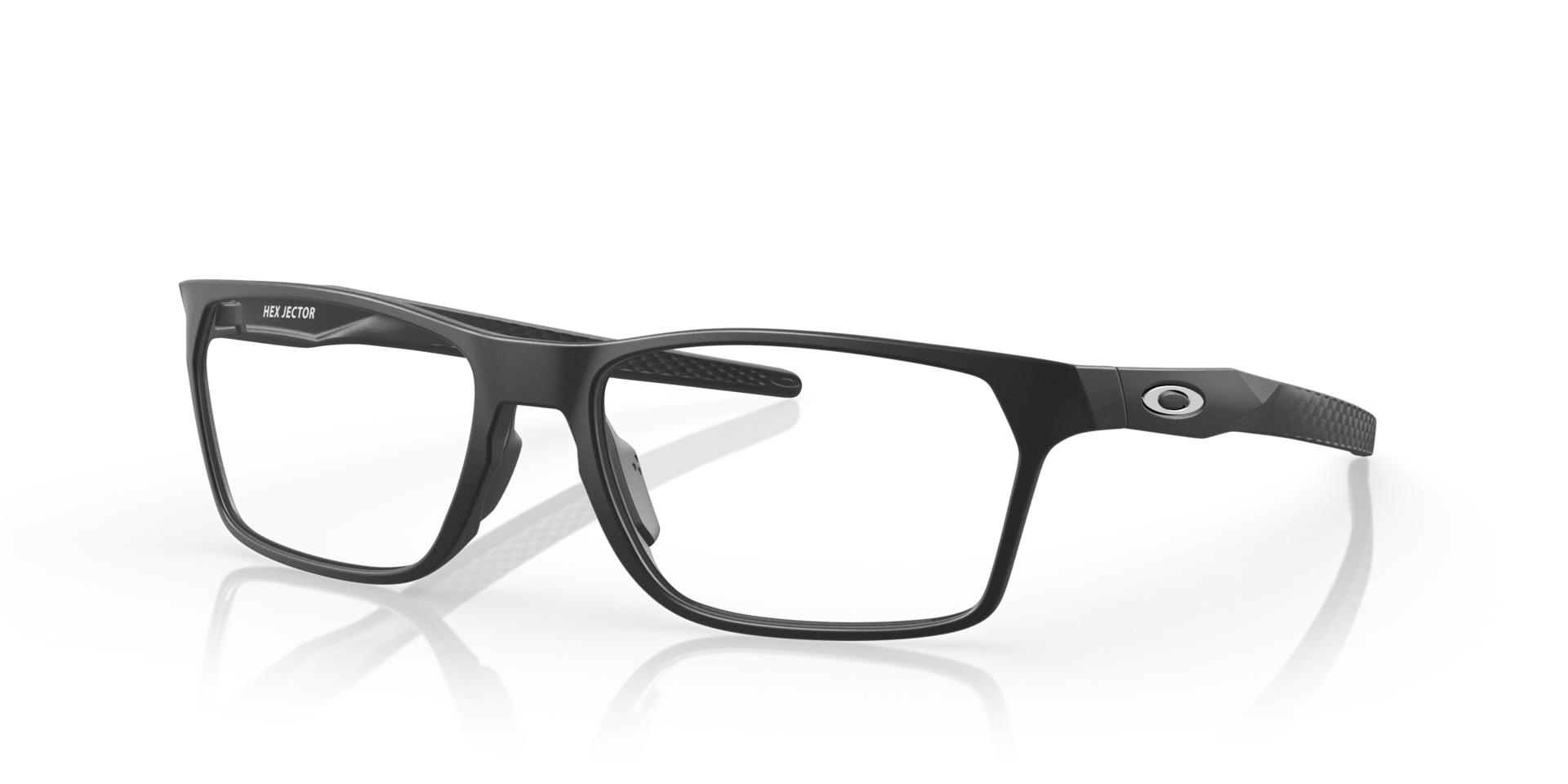 Hex Jector Satin Black PlasticEyeglass Frames for Glasses Direct, Angle View
