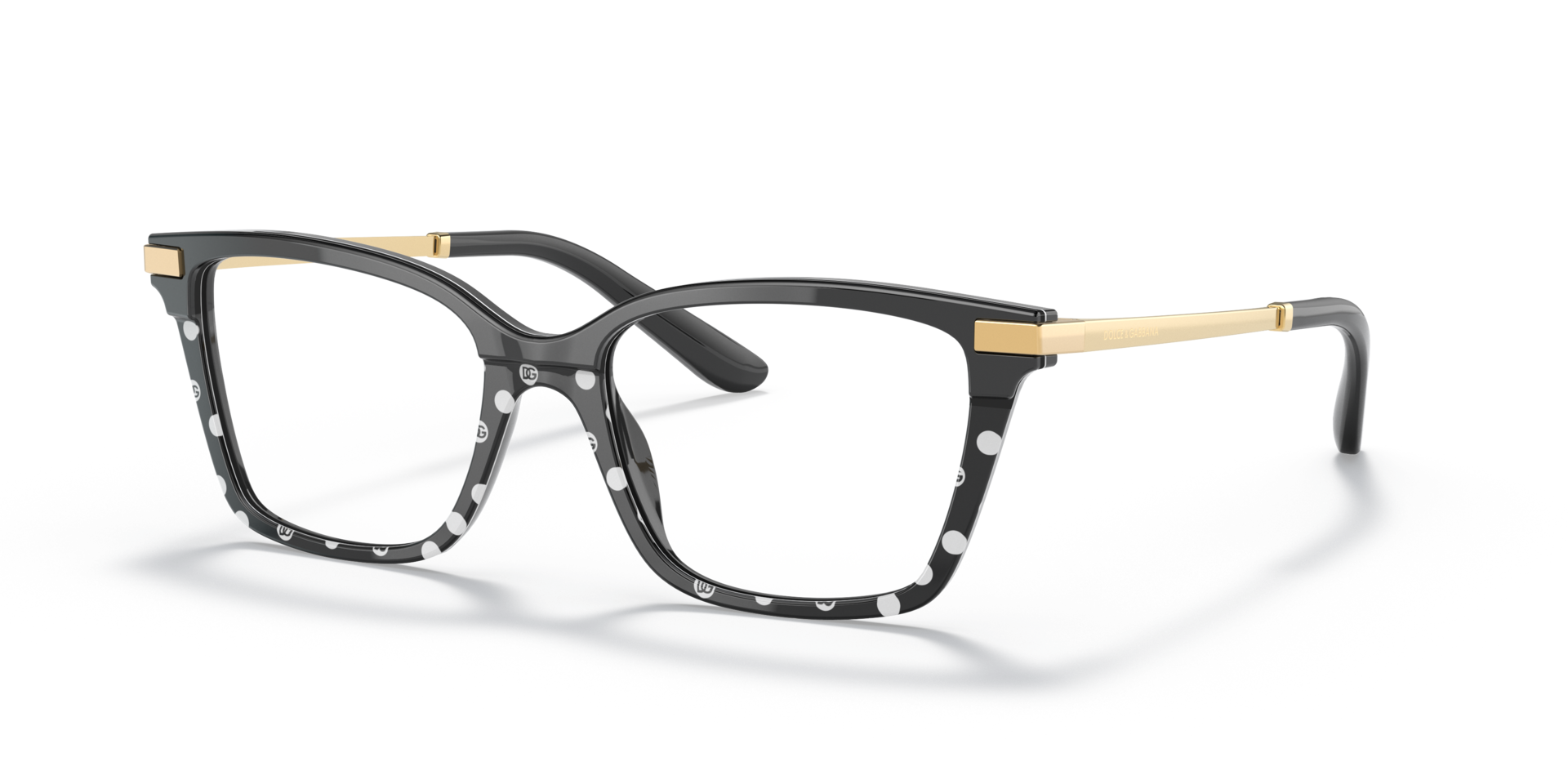 DG3345 Black & Pois AcetateEyeglass Frames for Glasses Direct, Angle View