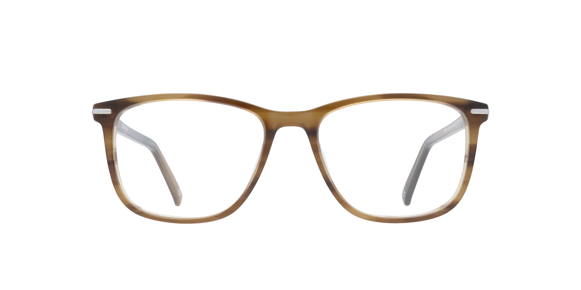 Clapham Shiny Brown Horn AcetateEyeglass Frames for Glasses Direct, Front View