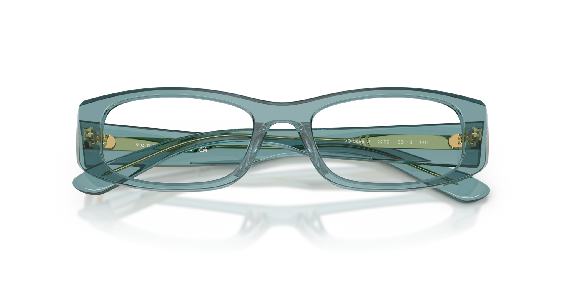 VO5699U Transparent Blue AcetateEyeglass Frames for Glasses Direct, Closed View