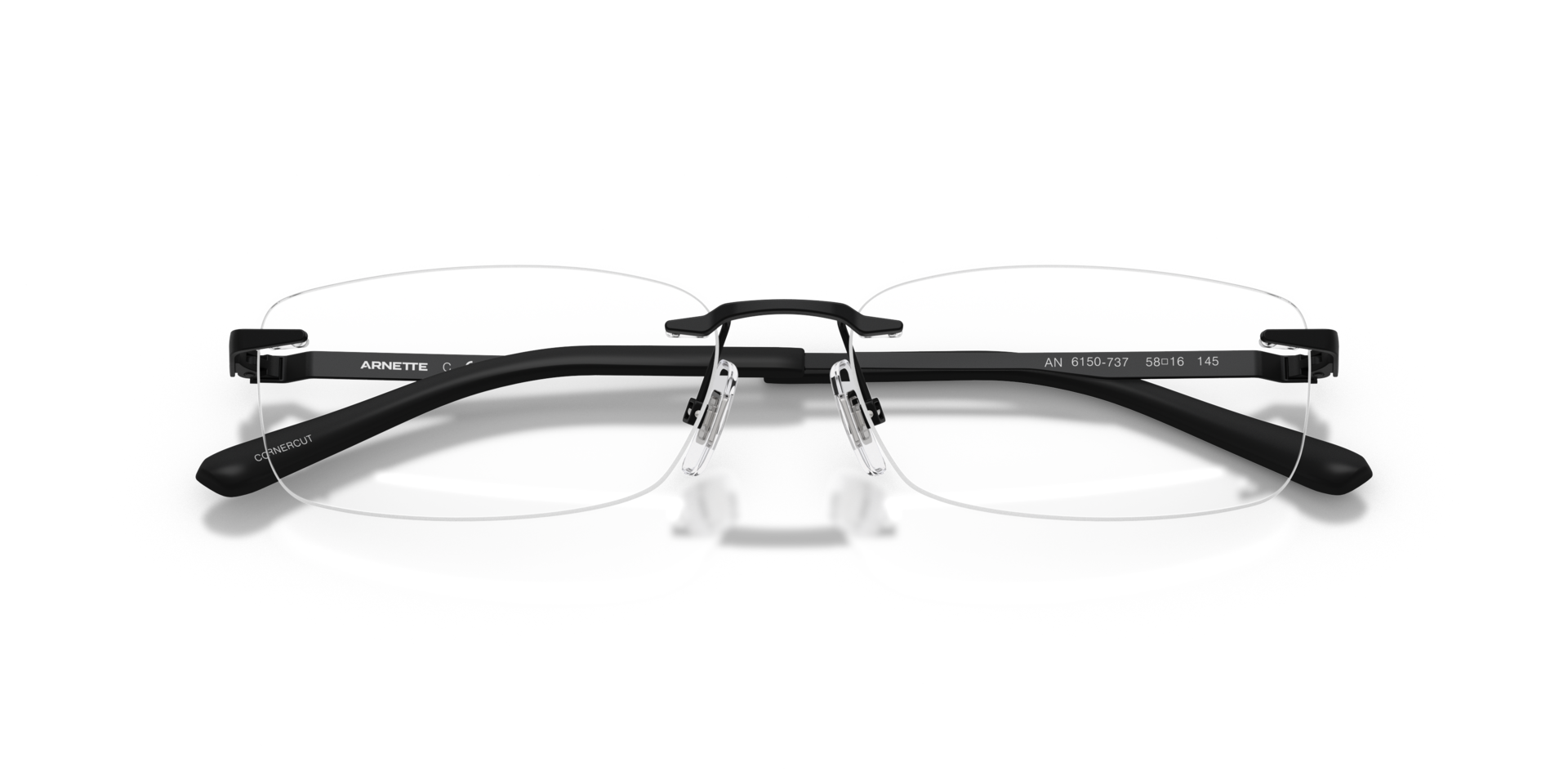 AN6150 Matte Black MetalEyeglass Frames for Glasses Direct, Closed View