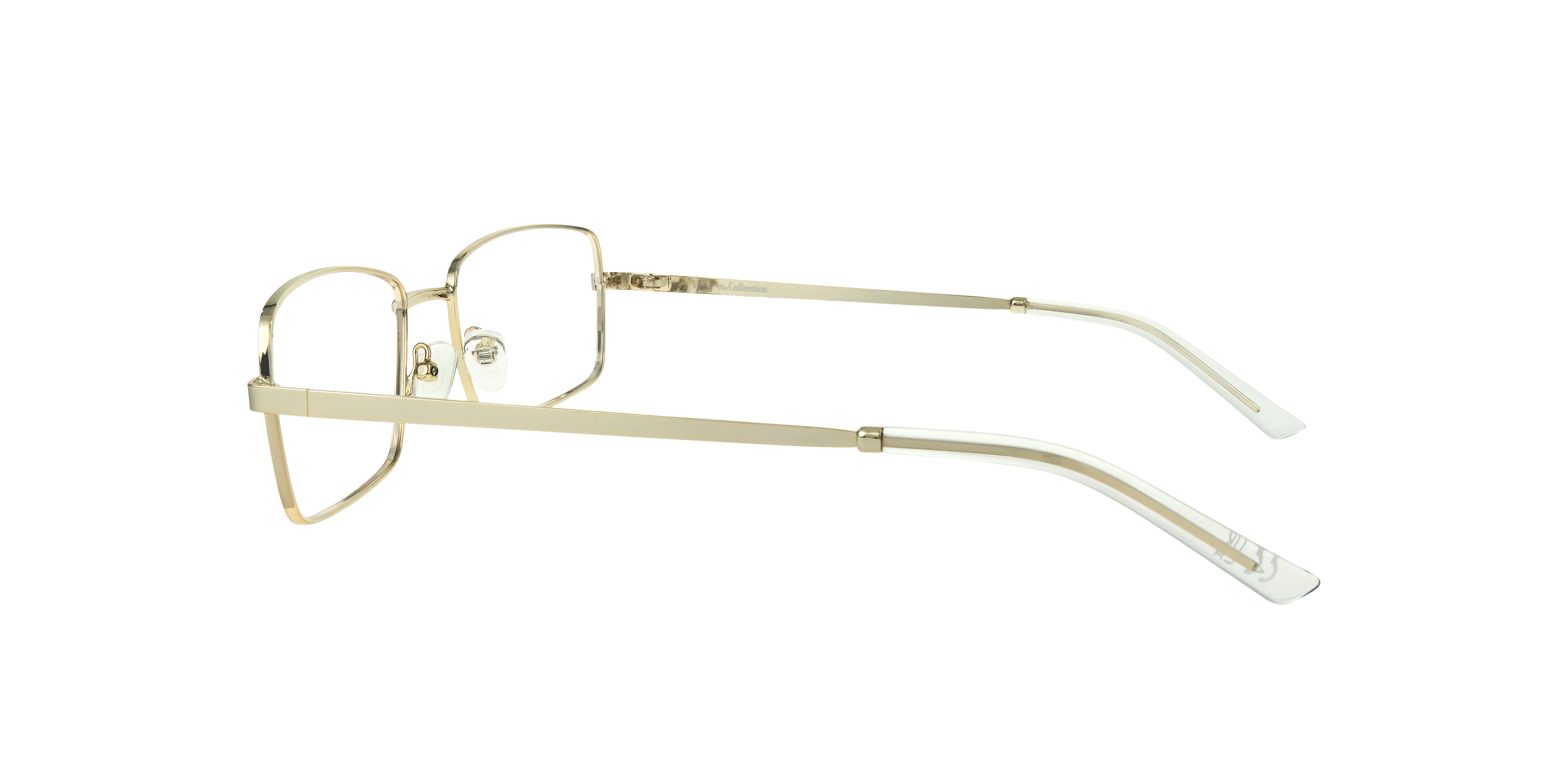 Kai Shiny Gold MetalEyeglass Frames for Glasses Direct, Side View