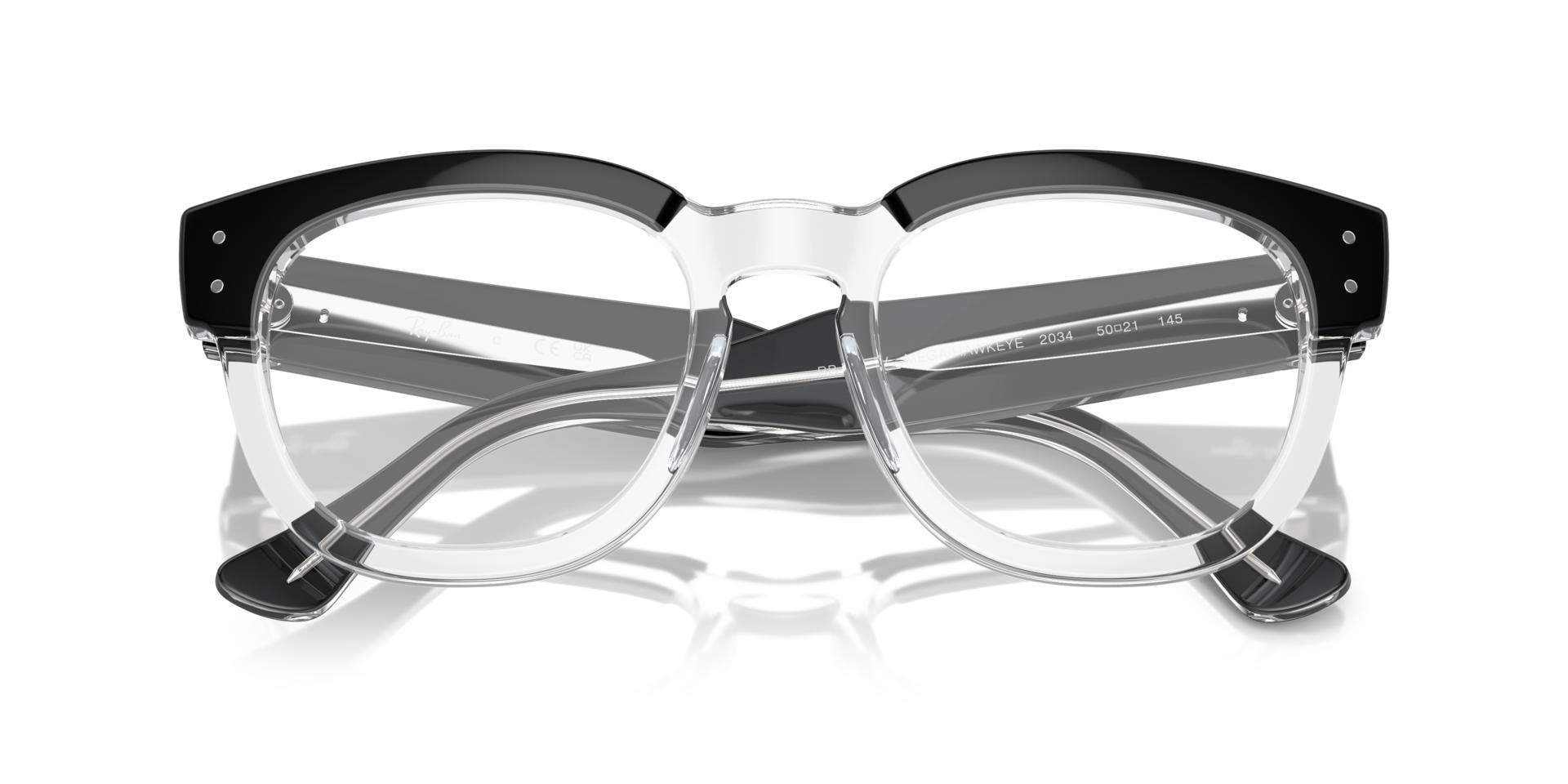 RB0298V Black On Transparent AcetateEyeglass Frames for Glasses Direct, Closed View