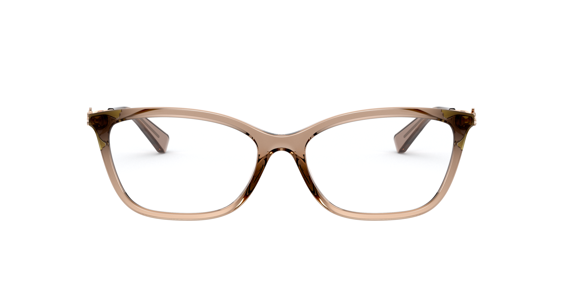 HC6146U Transparent Brown PlasticEyeglass Frames for Glasses Direct, Front View