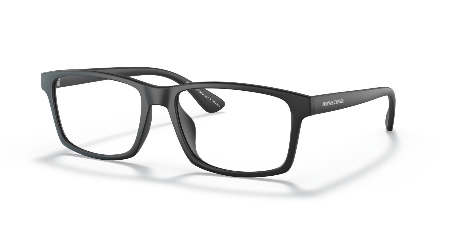 AX3083U Matte Black PlasticEyeglass Frames for Glasses Direct, Angle View