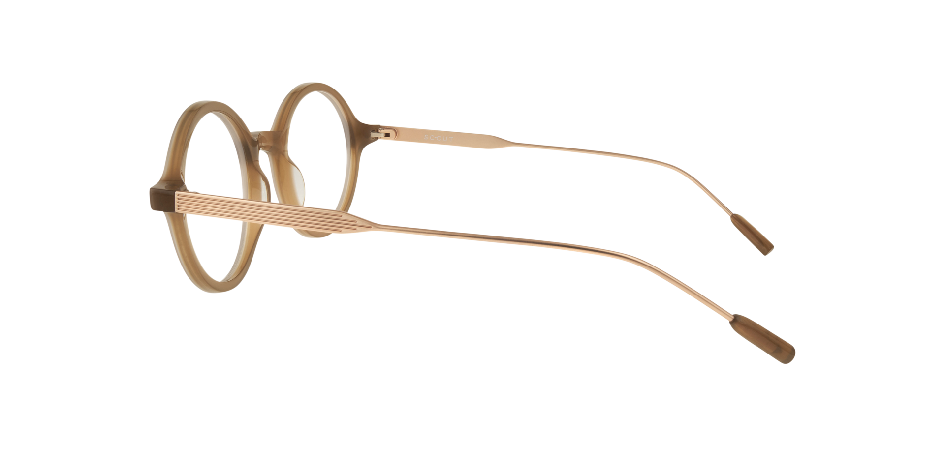Lamar Beige & Gold AcetateEyeglass Frames for Glasses Direct, Side View