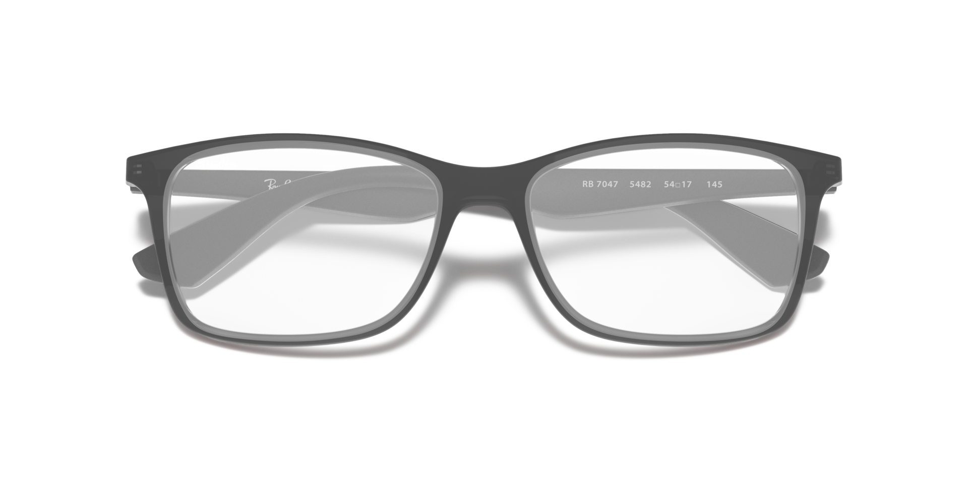 RB7047 Optics Transparent Grey PlasticSunglass Frames for Glasses Direct, Closed View