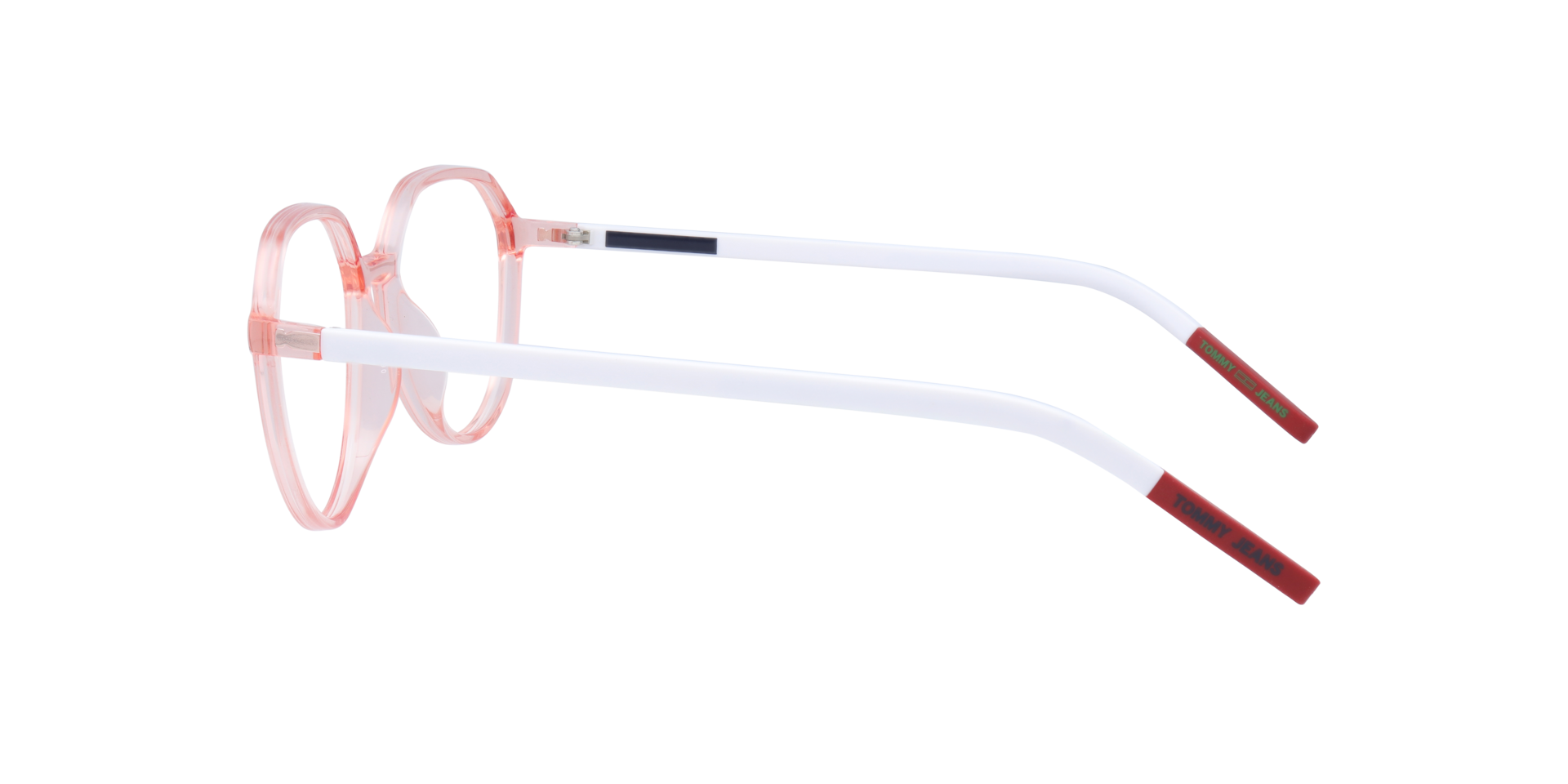 TJ 0011 Pink White PlasticEyeglass Frames for Glasses Direct, Side View