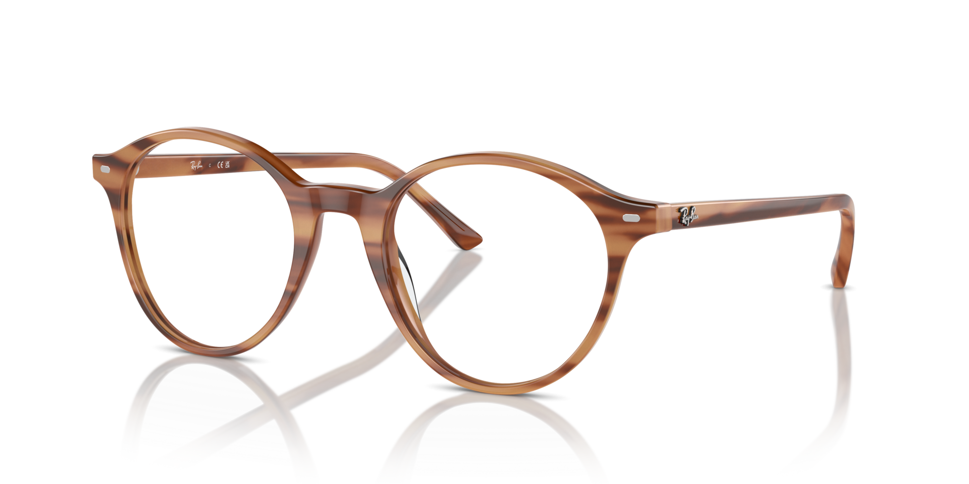 RB5430 Striped Brown AcetateEyeglass Frames for Glasses Direct, Angle View