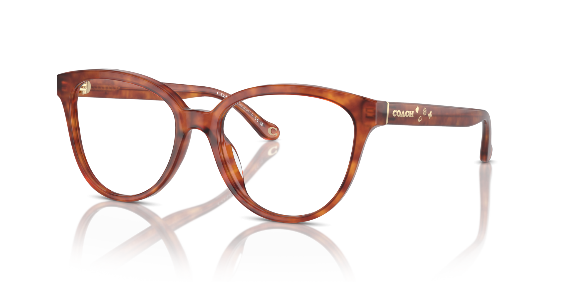 HC6234U Caramel Tortoise AcetateEyeglass Frames for Glasses Direct, Angle View