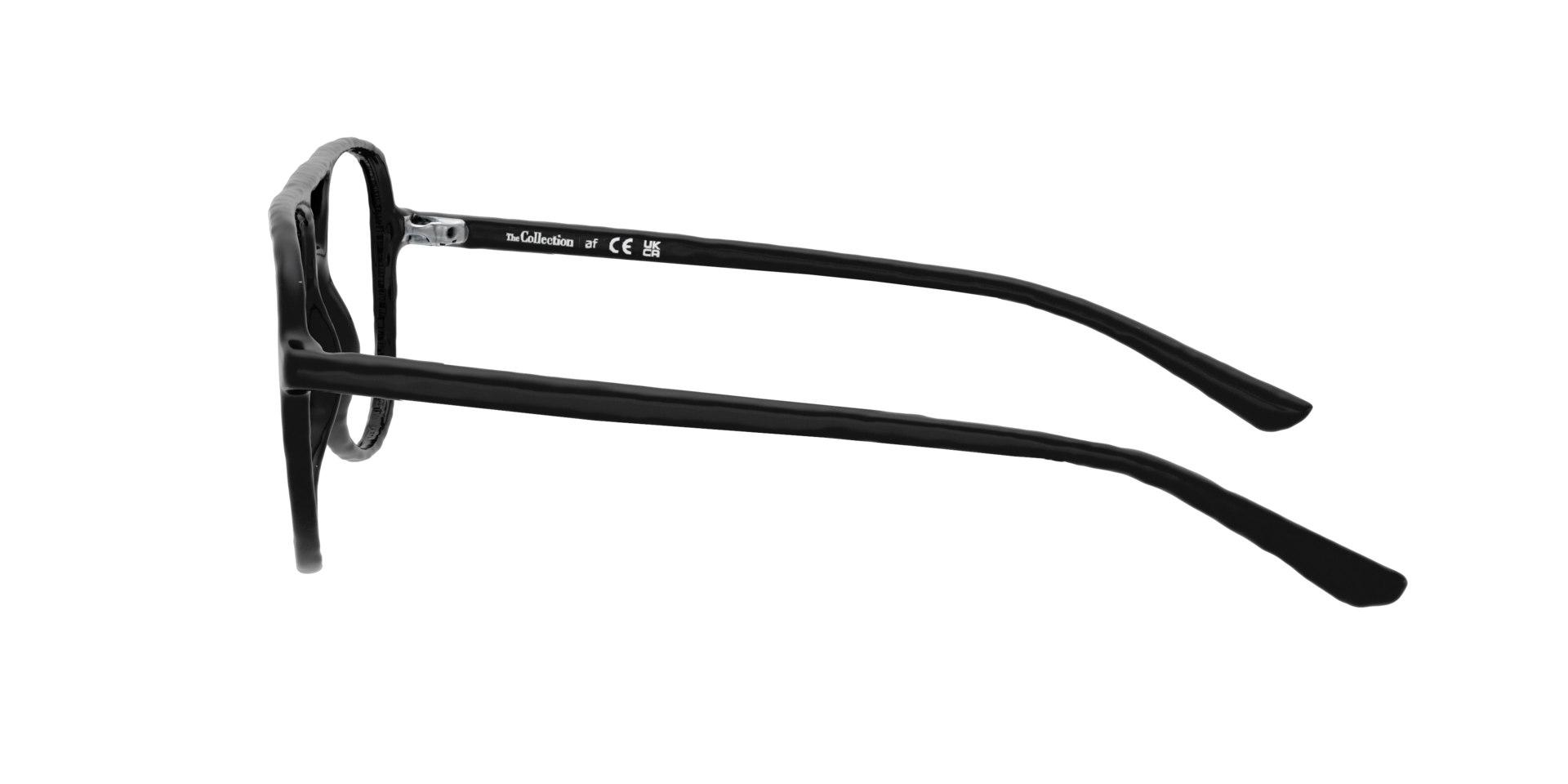 Miguel Black PlasticEyeglass Frames for Glasses Direct, Side View