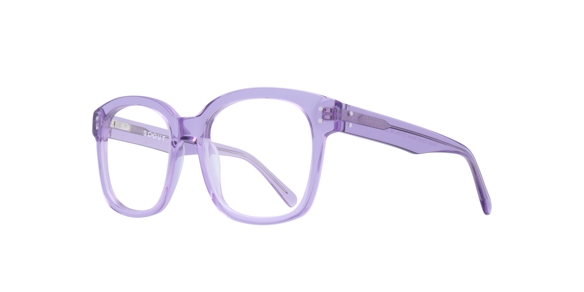 Francis Crystal Mauve AcetateEyeglass Frames for Glasses Direct, Angle View