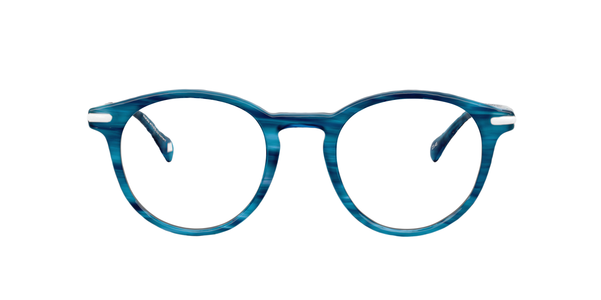 Morden Stripped Blue AcetateEyeglass Frames for Glasses Direct, Front View