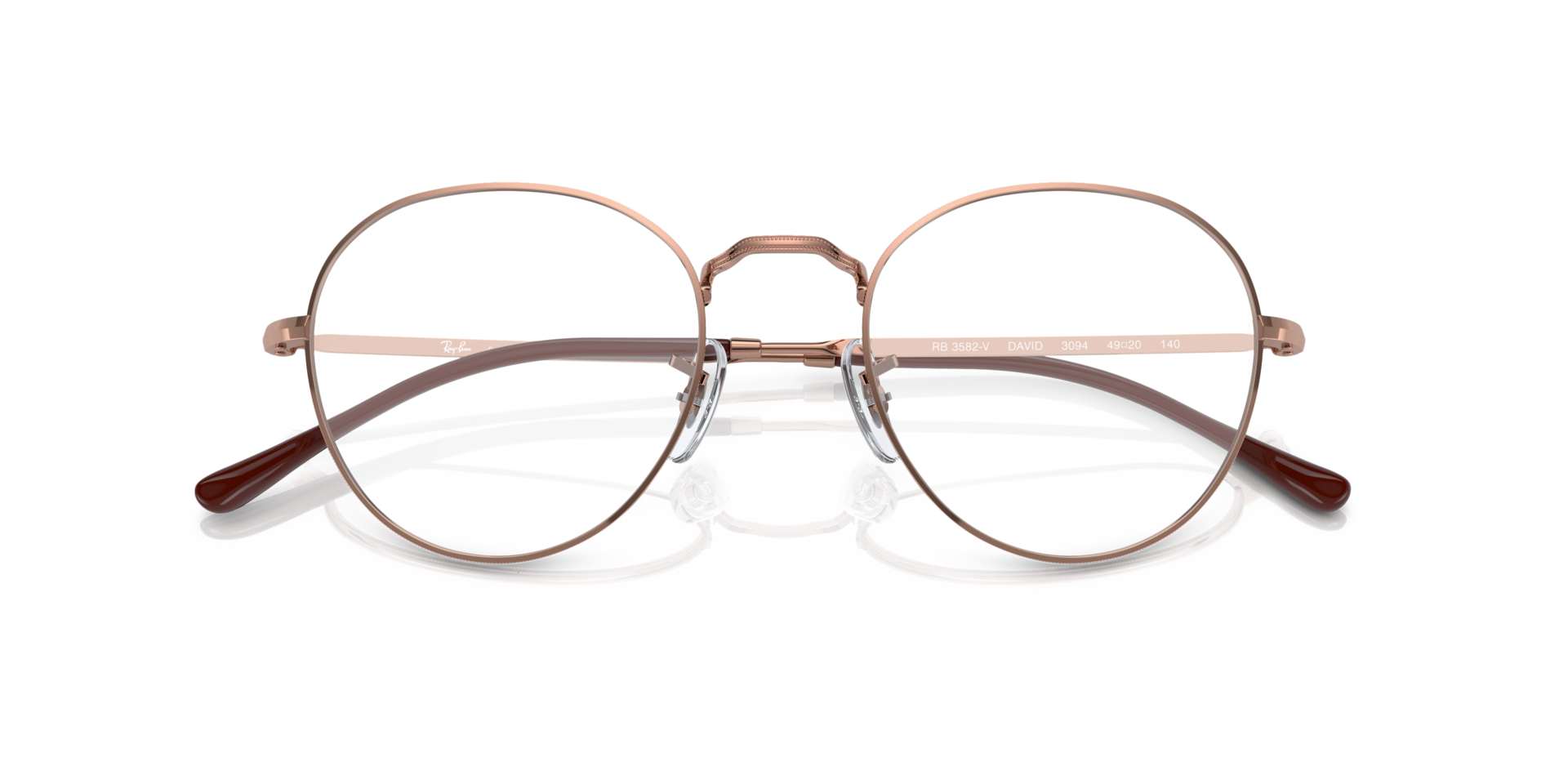Round Metal Optics II Rose Gold MetalEyeglass Frames for Glasses Direct, Closed View